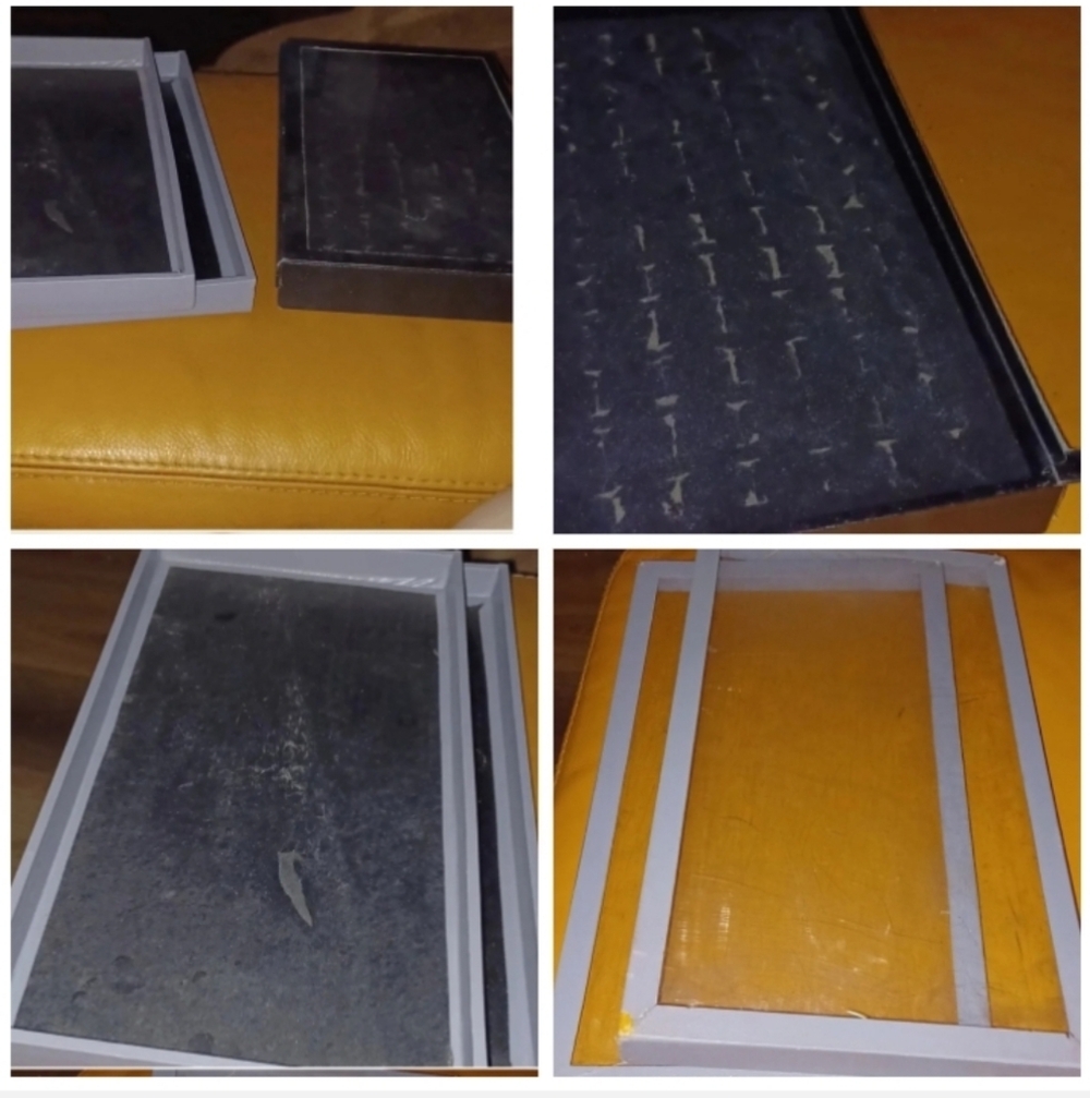 two jewelry trays and one with a lid